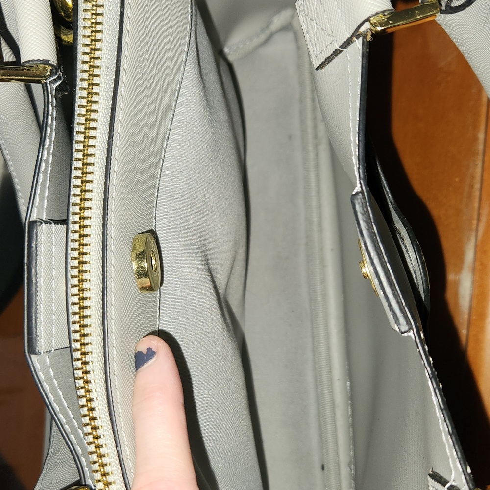 Steve Madden gray all leather carry or crossbody bag EUC - Picture 7 of 12